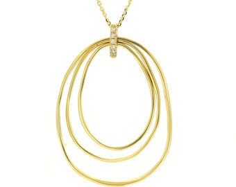 Gold & diamond necklace, Diamond Pendant, Woman, 14k Yellow Gold Pendant, Original Gift, Gold and diamonds pendant, gift for her