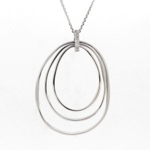 14K Gold Oval Circles Necklace image 4