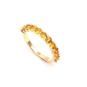 Citrine Modern yellow gold 14k & gem stone ring, Citrine gemstone,  gold ring 14k Yellow Gold , special design, eternity ring, goopss.