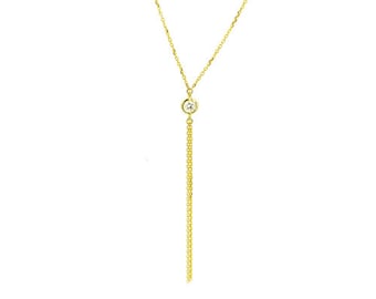 Statement gold & diamonds necklace , Diamond Pendant, Woman, 14k Yellow Gold necklace, Original Gift, gift for her