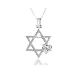 Jewish Star of David gold & diamonds pendant, 14K white gold pendant,yellow gold Star of David, Diamond Pendant, Judaica pendant