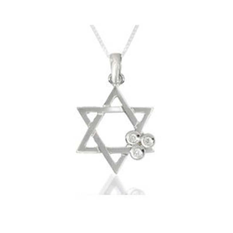Judaica pendant Jewish Star of David gold /& diamonds pendant 14K yellow gold pendant white gold Star of David Diamond Pendant