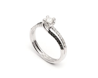 Diamonds Engagement ring, 14K white gold Ring,  diamond ring, proposal ring, white gold ring ,14k , 18k, twist ring