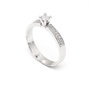 Diamonds Engagement ring 14K WHITE Gold Ring,  diamond ring, proposal ring, white gold ring ,14k , 18k