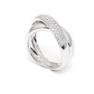 Bypass Diamond 14K Gold Wedding Twist Ring