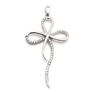 Cross gold & diamonds pendant, 14K white gold pendant, yellow gold Cross, Diamond Pendant, Cross pendant