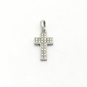 Cross gold & diamonds pendant, 14K white gold pendant, yellow gold Cross, Diamond Pendant, Cross pendant, present for him.