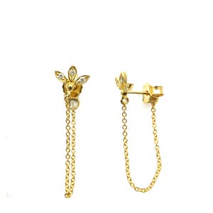Gold & Diamond Chain Earrings