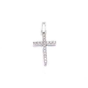 Cross gold & diamonds pendant, 14K white gold pendant, yellow gold Cross, Diamond Pendant, Cross pendant.