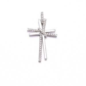 Cross gold & diamonds pendant, 14K white gold pendant, yellow gold Cross, Diamond Pendant, Cross pendant