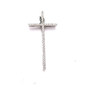 Cross gold & diamonds pendant, 14K white gold pendant, yellow gold Cross, Diamond Pendant, Cross pendant, present for him.