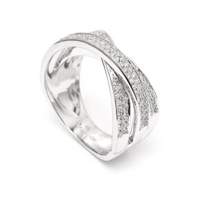 Diamond Ring, White gold ring, 14K White Gold Ring, gold & diamonds ring, classic gold ring , for her, twist diamonds ring
