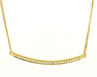 Guld- och diamanthalsband, diamanthänge, kvinna, 14k gult guldhänge, originalgåva, solitärhänge, present till henne
