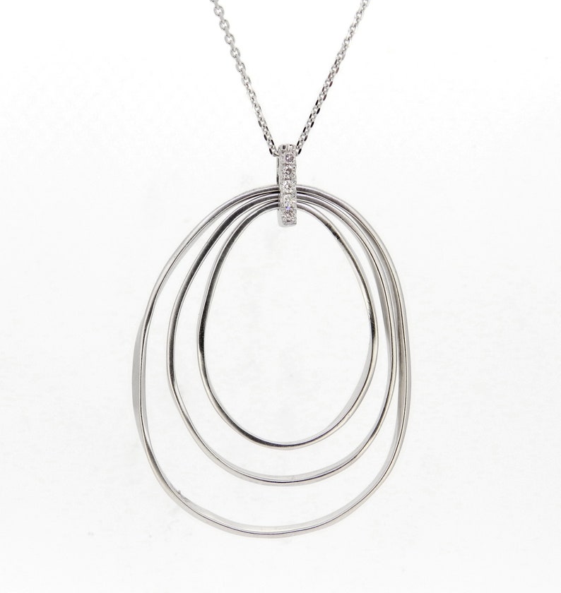 14K Gold Oval Circles Necklace image 4