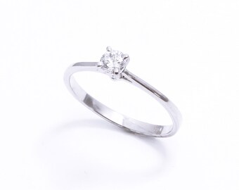 Central  Diamond Engagement ring, 14K white gold ring,  diamond ring, proposal ring, white gold ring ,14k , 18k, present for her, wedding