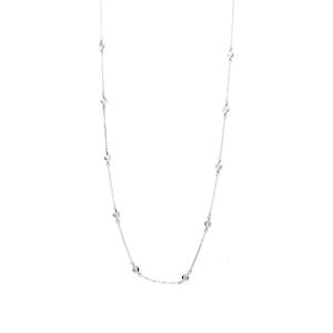 10 Diamonds Necklace, Dainty 14K Chain Necklace, Gold and Diamonds Necklace, Diamond by the Yard Necklace, Diamond Bezel Chain goopss