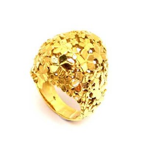 Flowers gold ring 14k, Yellow gold ring, floral gold ring, flowers ring , special design, spring inspiration, gift for her