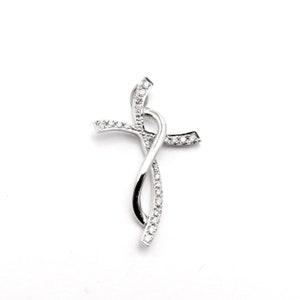 Cross gold & diamonds pendant, 14K white gold pendant, yellow gold Cross, Diamond Pendant, Cross pendant