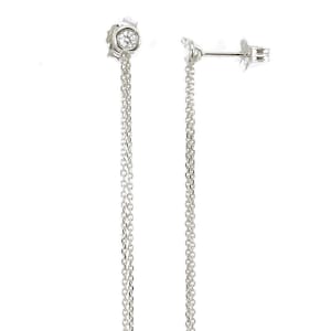 14K Gold Diamond Drop Earrings, Dainty Wedding Earrings, 0.20CT Diamond Earrings, Drop & Dangle Earrings, Birthday Gift for Her