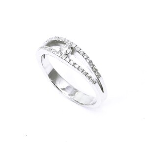 Twist engagement ring, 14K white gold ring,  diamond ring, proposal ring, white gold ring ,14k , 18k, twist ring