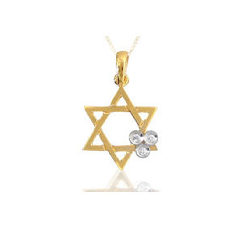 Judaica pendant Jewish Star of David gold /& diamonds pendant 14K yellow gold pendant white gold Star of David Diamond Pendant