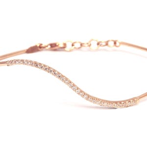 Rose Gold & diamond bracelet, diamond bracelet, Woman jewelry, 14k Rose Gold bracelet, Original Gift, gift for her, goopss.