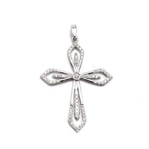 Cross gold & diamonds pendant, 14K white gold pendant, yellow gold Cross, Diamond Pendant, Cross pendant