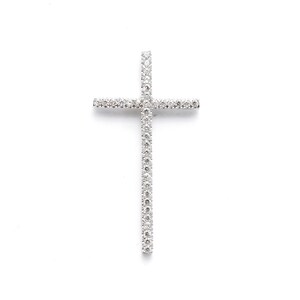 Cross gold & diamonds pendant, 14K white gold pendant, yellow gold Cross, Diamond Pendant, Cross pendant