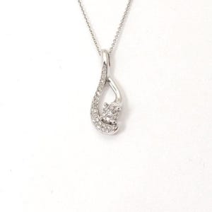 Gold & diamond necklace, Diamond Pendant, Woman, 14k White Gold Pendant, Original Gift, solitaire pendant, gift for her