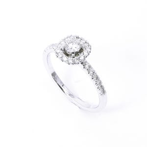 Solitaire Diamond Ring, Engagement Ring, 14K White Gold Ring, GOOPSS