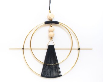 Geometric Wall Hanging in Midnight Black