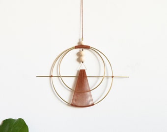 Modern Geometric Wall Hanging in Rust