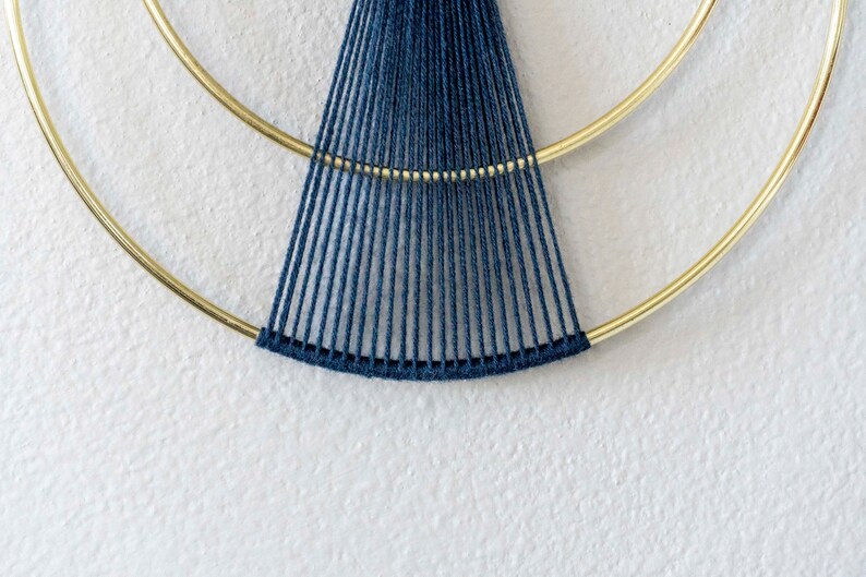 Deep Blue Geometric Wall Hanging Etsy