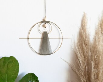 Available Now - Modern Geometric Wall Hanging in Dusty Olive