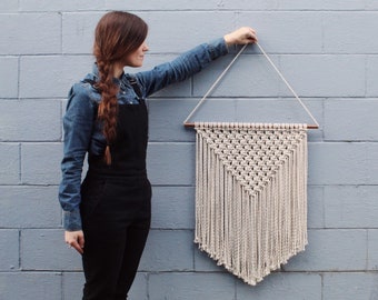 Macrame Triangle Wall Hanging / Tapestry / Fiber Art