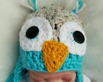 Baby Crochet Owl Hat Photo Prop