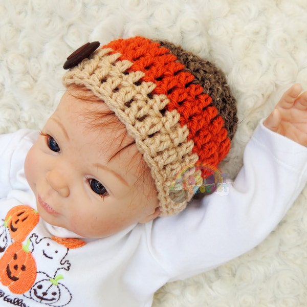 Three Color Crochet Newborn Baby Boy Hat Photo Prop