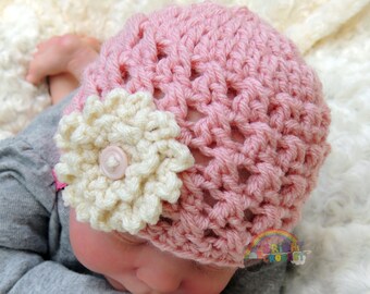Cute Flower Baby Girl Crochet Hat