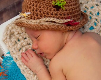 Baby Crochet Fishing Hat Newborn Photo Prop