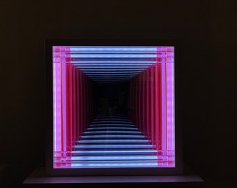 Apertur-Kinetic LED light sculpture-infinity box--geometric abstract light artwork-Limited edition