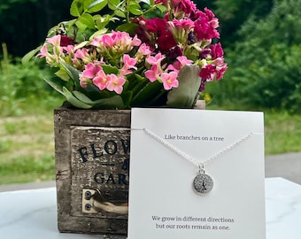 Tree of Life Necklace: Silver Family Jewelry, Gift for Mum