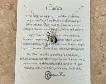 Silver Cadette Key Charm Necklace, Shimmer Cardstock, Bridging Gift
