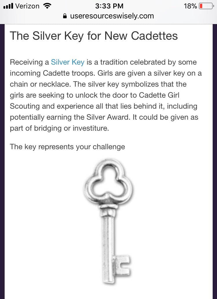 Cadette Silver Key Poem Printable
