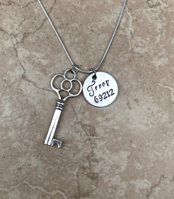 Sarah Personalized Lock and Key Necklace Sterling Silver Pendant with Gold-Filled Chain / 18