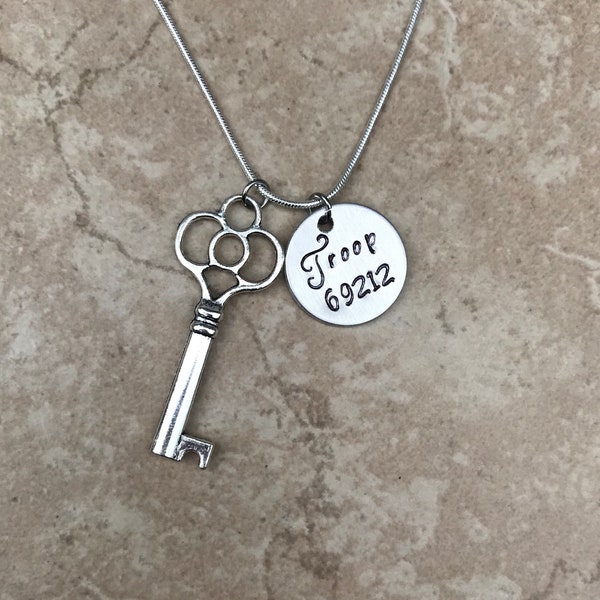 Scout Bridging to Cadette Silver Key Necklace