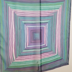 Vintage Square Patterned Sheer Silk Scarf