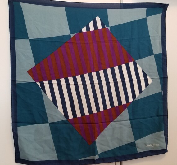 Vintage Claude Boissy Geometric Scarf - image 1