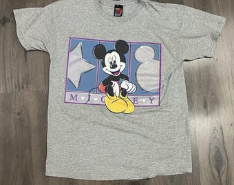 Mickey Unlimited T Shirt Large Gray Vintage Sparkle Disney Mickey