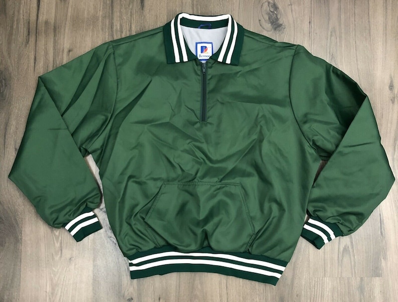 Vintage Rennoc Pullover Satin Jacket Large Green