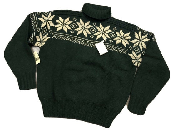 NWT Vintage Polo Fair Isle Snowflake Hand Knit Swe